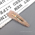 hot rhinestone hair pin fancy colorful drop square crystal beads braided acrylic plastic hair clip